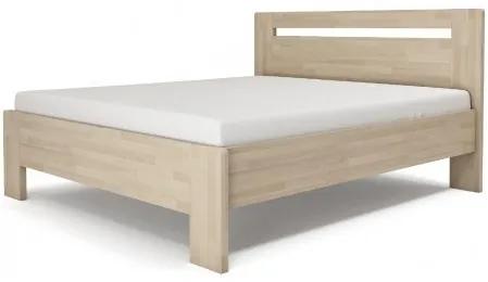 Texpol LÍVIA H - masívna dubová posteľ s horizontálne deleným čelom 100 x 200 cm, dub masív