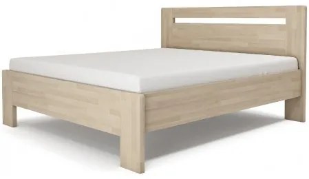 Texpol LÍVIA H - masívna dubová posteľ s horizontálne deleným čelom 160 x 200 cm, dub masív