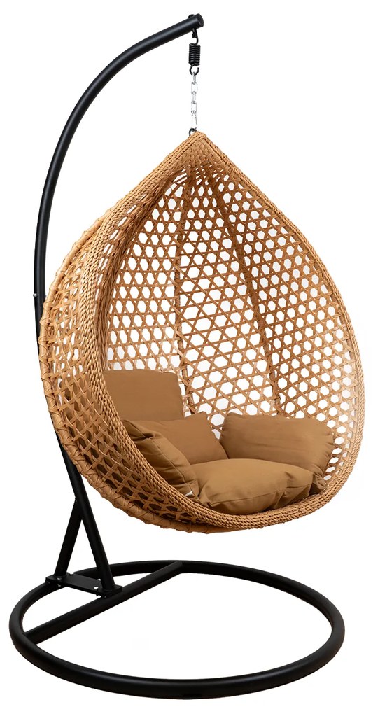 Skladacie závesné hojdacie kreslo Houseland Bliss XL béžové