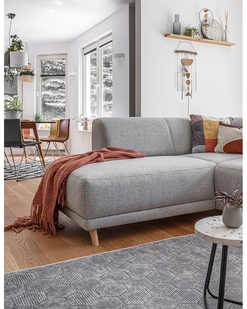 Svetlosivá rozkladacia/s úložným priestorom rohová pohovka (ľavý roh/do L) Classy Sophie – Miuform