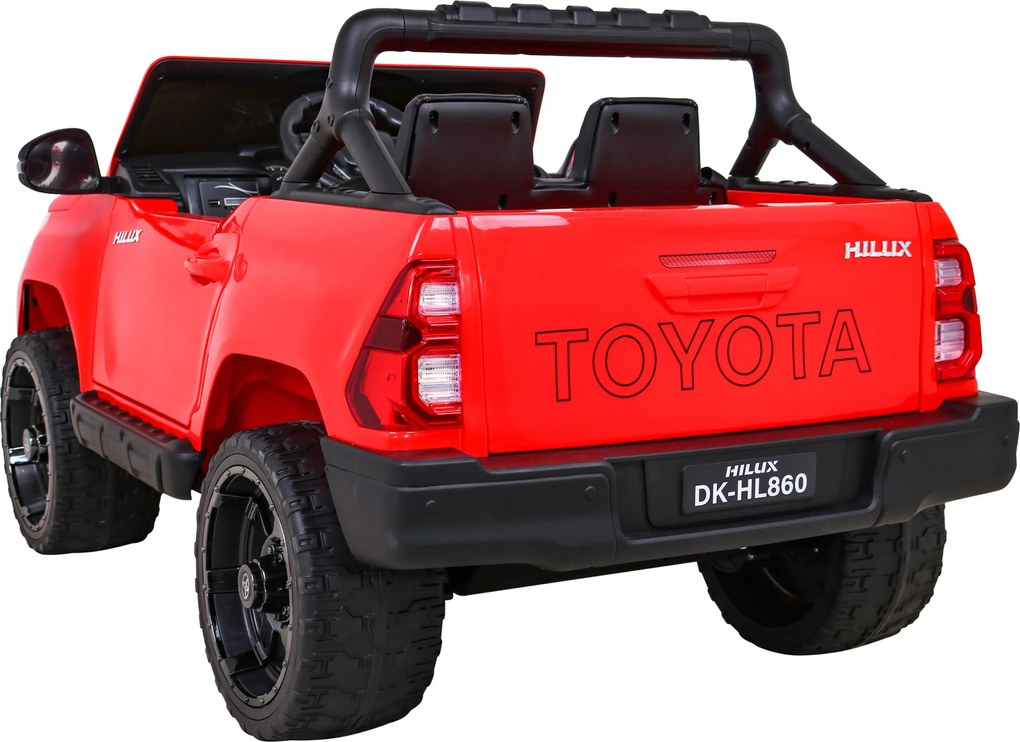 Ramiz Toyota Hilux na batérie pre deti Červený pickup + pohon 4x4 + diaľkové ovládanie