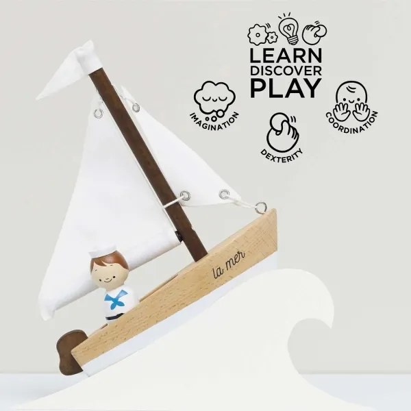 Le Toy Van - Drevená plachetnica s kapitánom buk