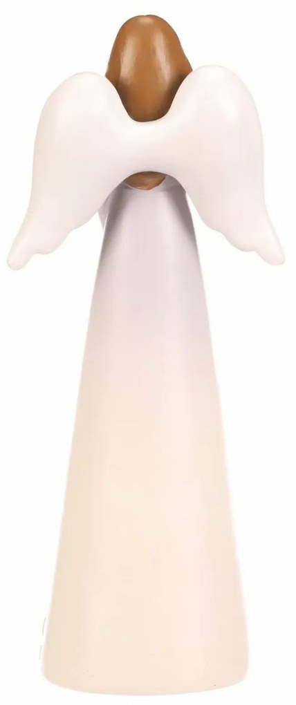 Dekorácia figúrka kvetinový anjel, sv. fialová, 9 x 6 x 21 cm, polyresín