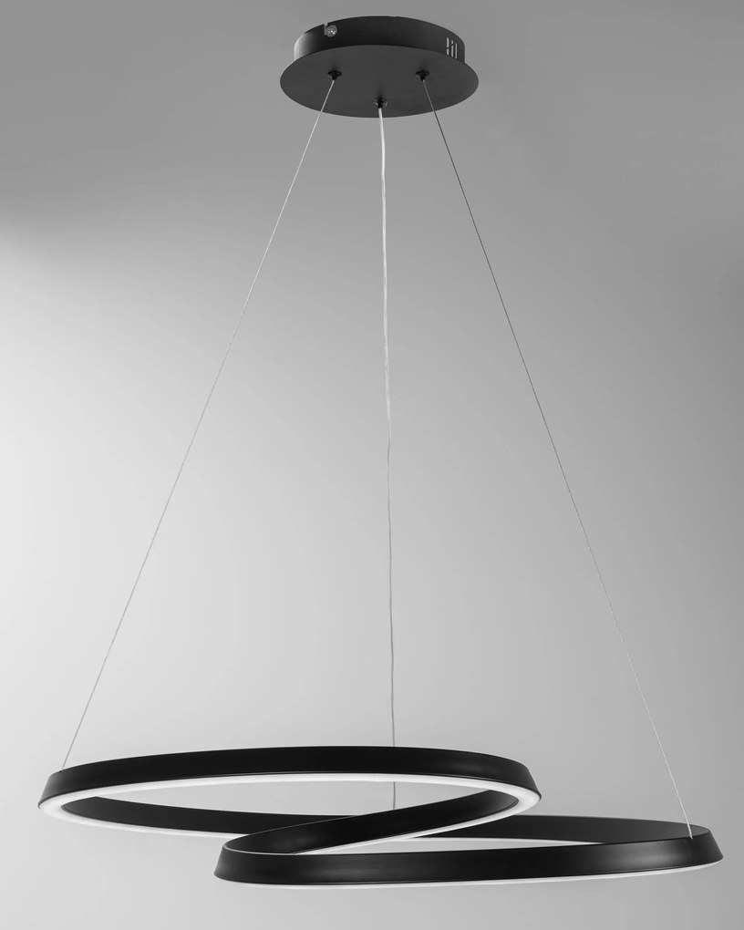 Toolight Toolight, Moderné LED závesné stropné svietidlo + diaľkový ovládač APP796-CP, čierna, OSW-05502