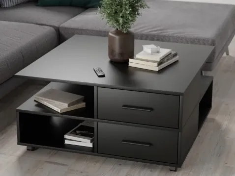 Konferenčný stolík na kolieskach Tomas, čierny%