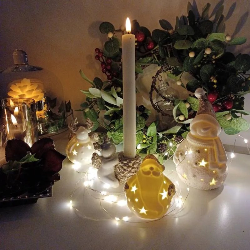 DECOLED Keramický svícen, 9,5 x 9 x 8 cm