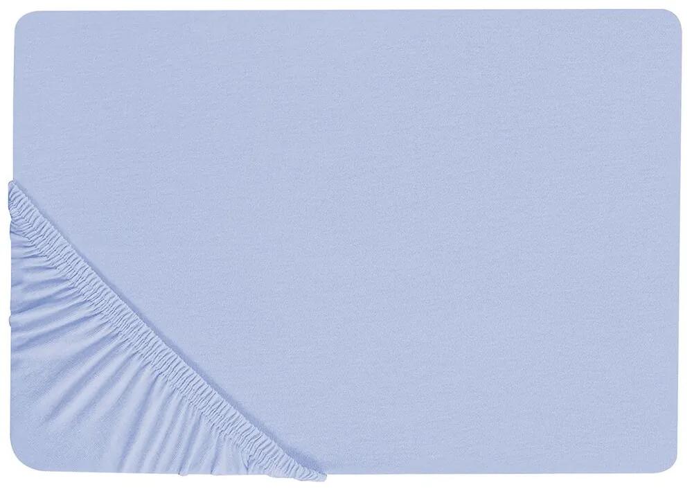 Bavlnená posteľná plachta 180 x 200 cm svetlomodrá JANBU Beliani