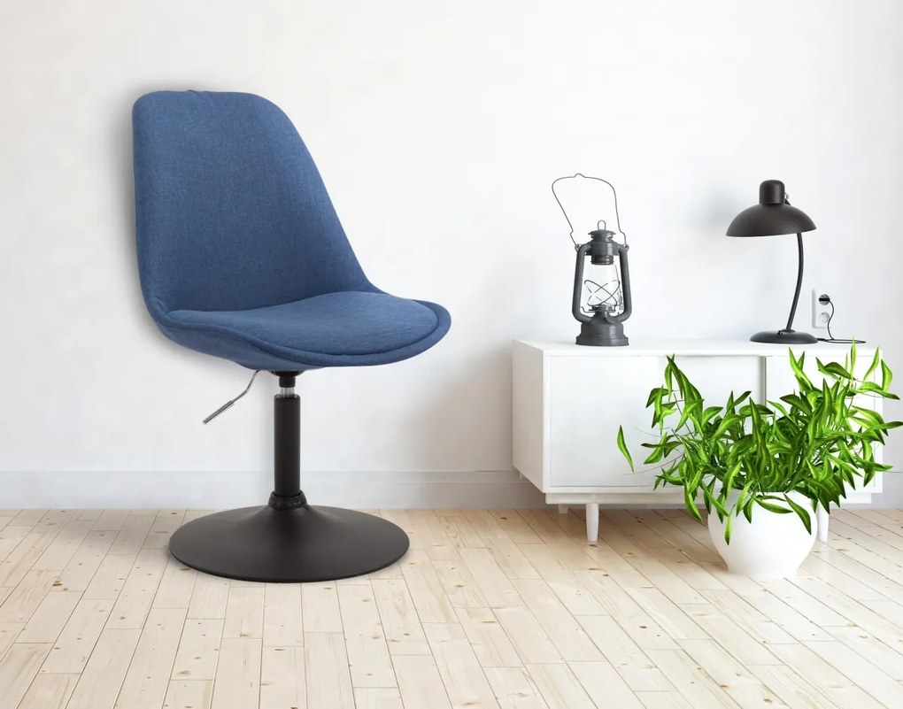 Stolička Maverick B - látka, podnož kov čierna matná - Modrá