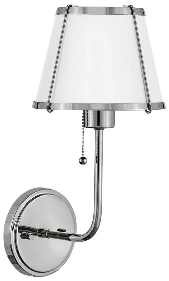 Hinkley HK-CLARKE1-PN-WH - Nástenná lampa CLARKE 1xE27/40W/230V chróm/biela