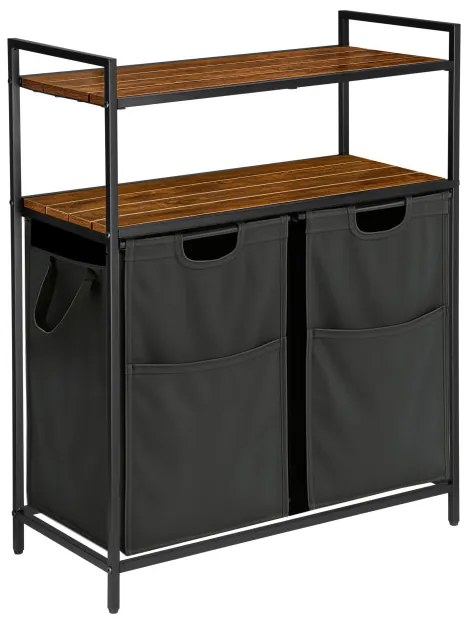 Kôš na bielizeň MIRUN 2-priehradkový sivý