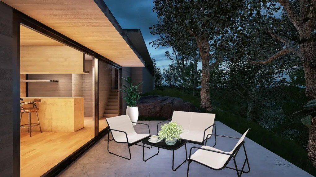 Bluegarden Zostava záhradného nábytku NUGRI béžová/čierna