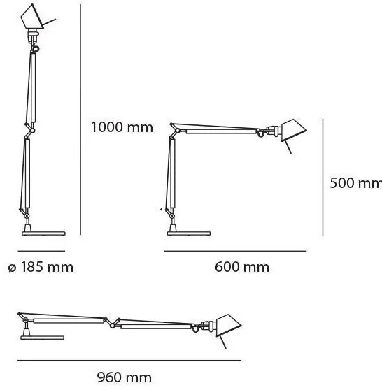 Artemide AR A015100+AR A003900 KOMPLET - LED Stmievateľná lampa TOLOMEO 1xLED/9W