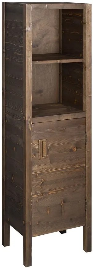 Sapho Sapho, BRAND skrinka 2 šuplíky, presklené dvierka 40x140x30cm, pravá, morený smrek, BA043S