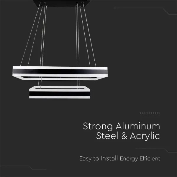 LED Stmievateľný luster na lanku LED/113W/230V 3000K čierna