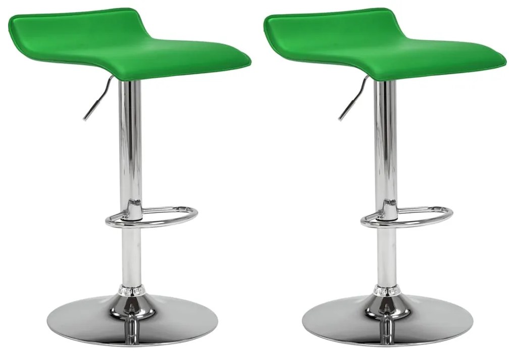 vidaXL Barové stoličky 2 ks, zelené, umelá koža