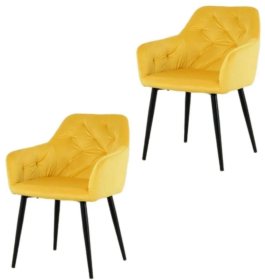 LuxuryForm Jedálenská stolička Atlanta - žltá - SET 2 ks