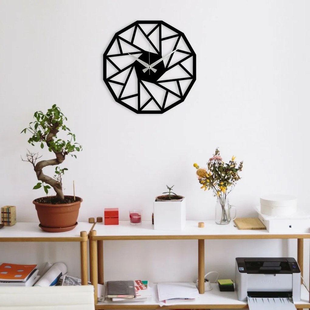 Nástenné hodiny Triangle S007 Black , 48 x 48 cm
