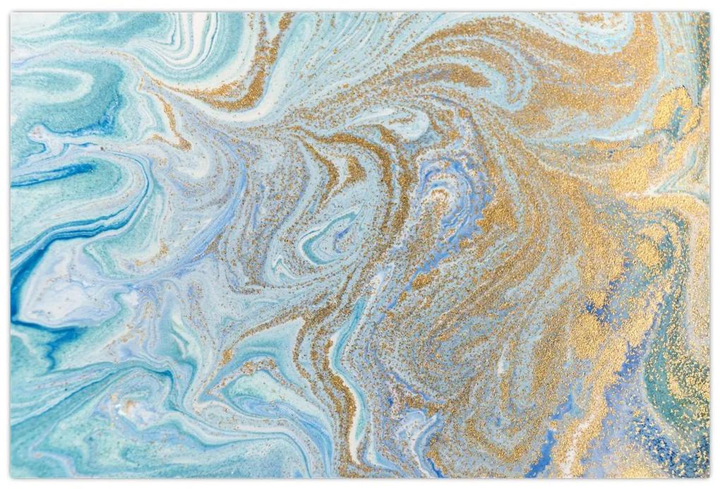 Obraz - Modrý mramor (90x60 cm)