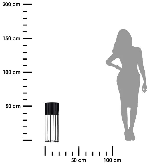 Kovový kvetináč LOFT 55x20 cm čierna