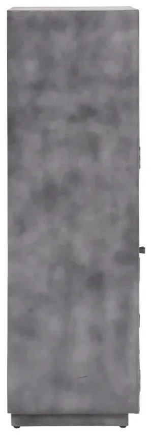 furniture-nabytek.cz - Masívna komoda Highboard Derby z recyklovaného dreva a kovu, lakovaná, šedá – 90×45×145 cm