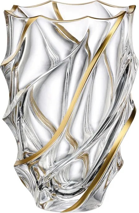 KRIŠTÁĽOVÁ VÁZA BOHEMIA SURF GOLD MATT 280MM