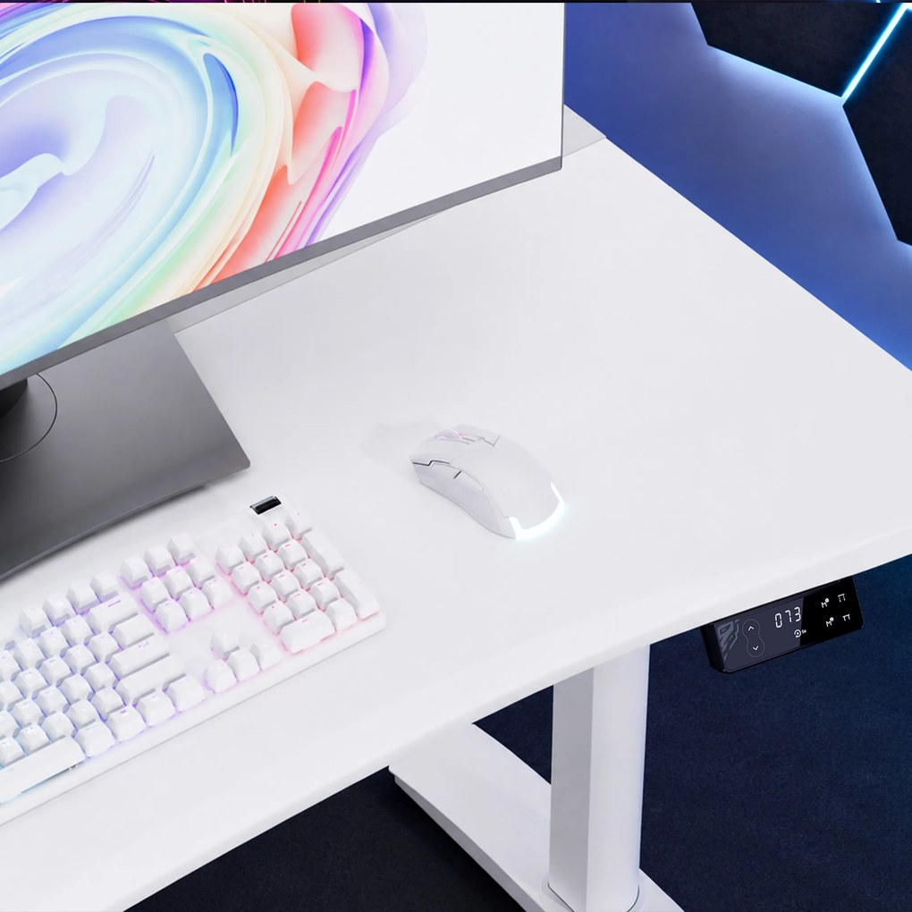 Elektrický herný stôl RGB s držiakmi, biely, 120 cm: Diablo X-Forge 1200
