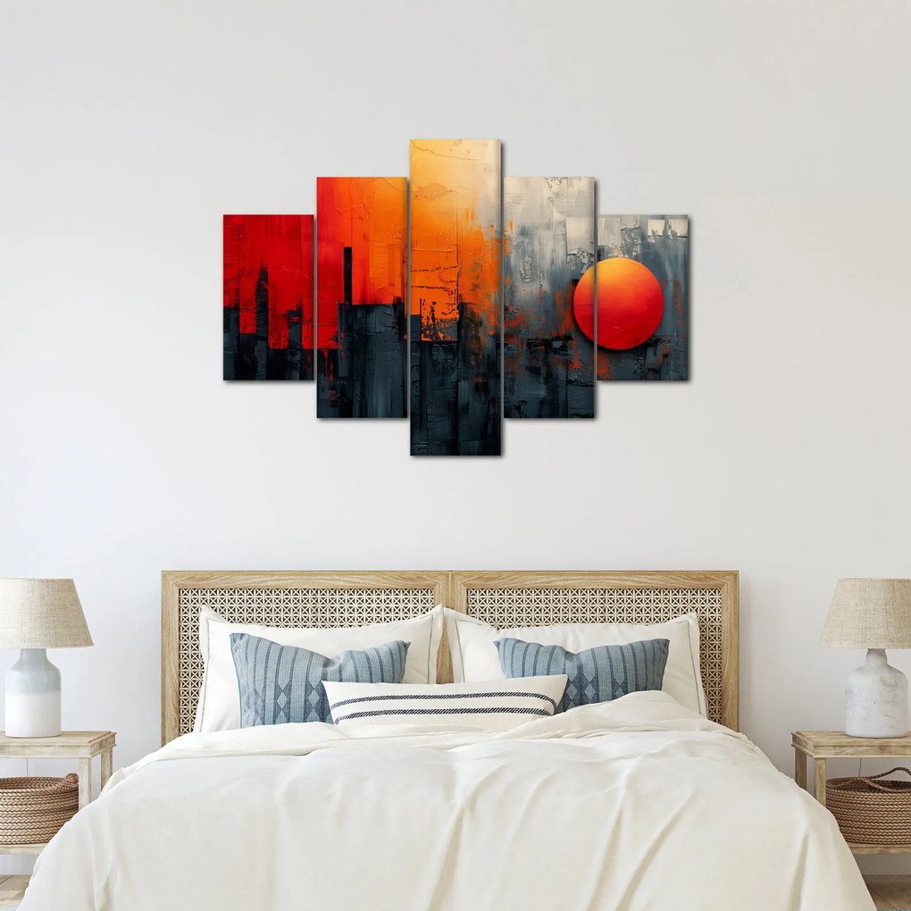 Obraz - Abstraktná maľba mesta (150x105 cm)