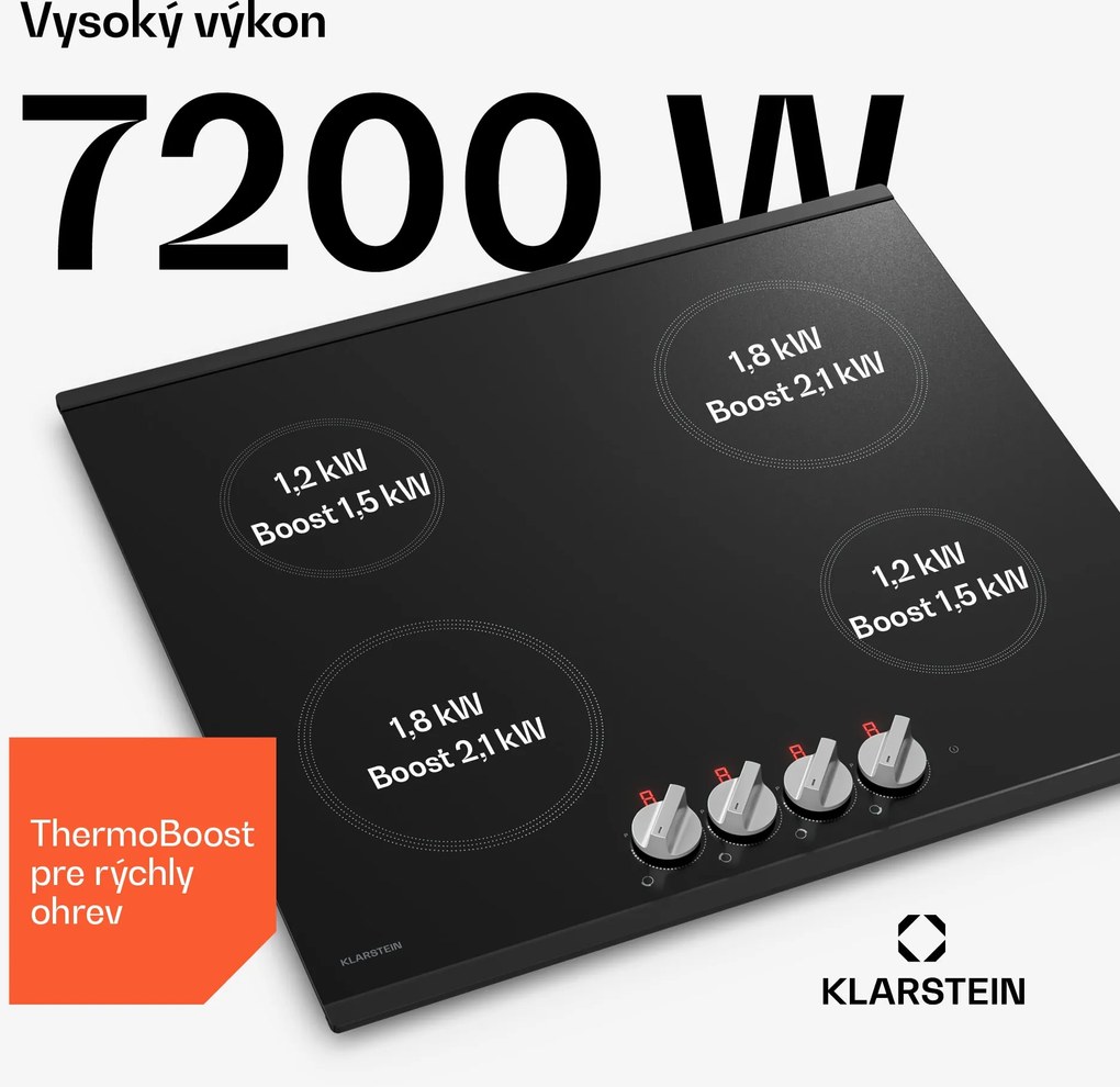 Klarstein Kochheld indukčná varná doska | Elegantná a výkonná | 4 varné zóny | 7200 W | 60 cm