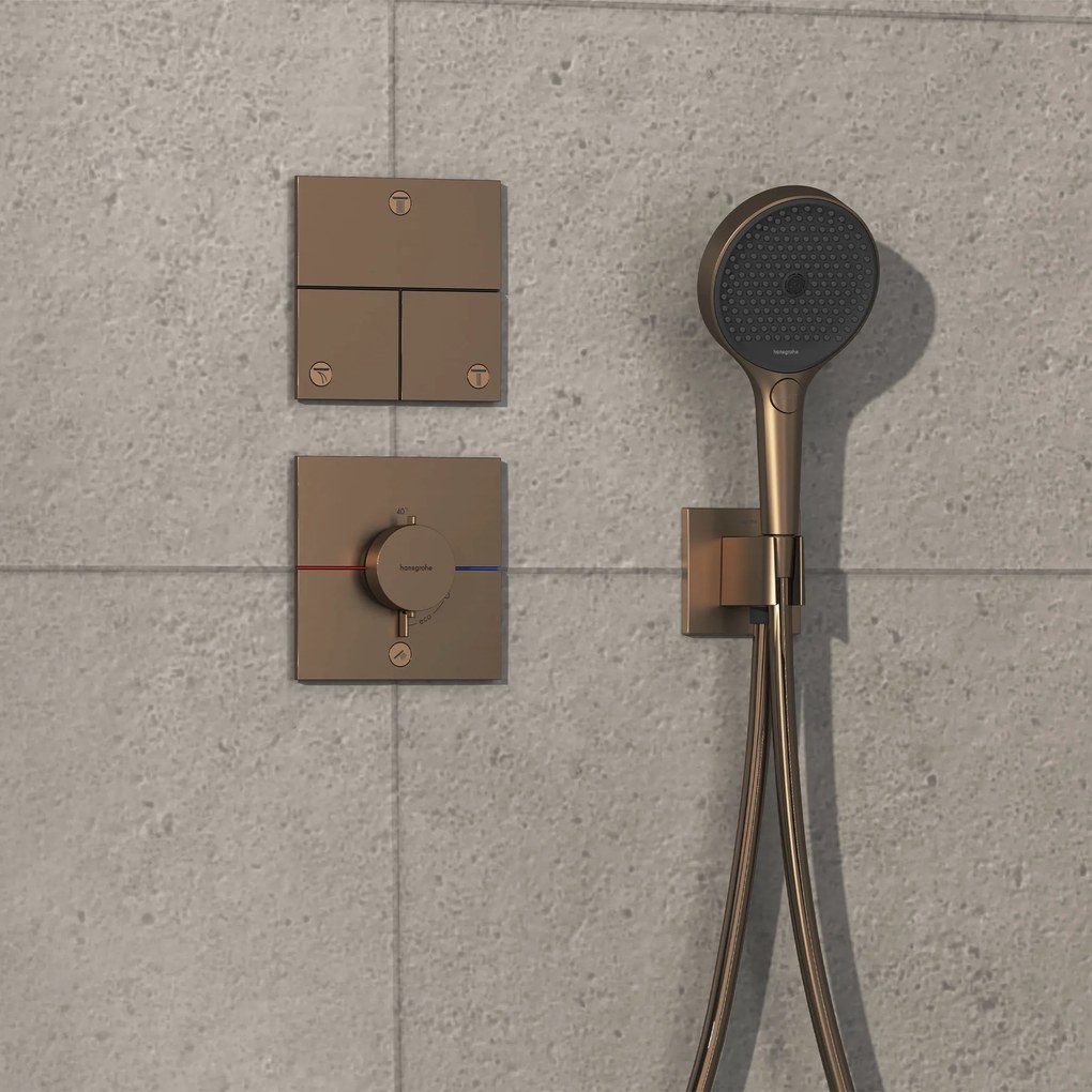 Hansgrohe ShowerSelect Comfort E, termostat pod omietku pre 1 spotrebič a ďalší výtok, kartáčovaný bronz, HAN-15575140