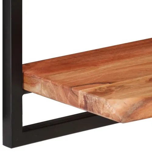 vidaXL Nástenné police 2 ks 80x25x35 cm akáciový masív a oceľ-