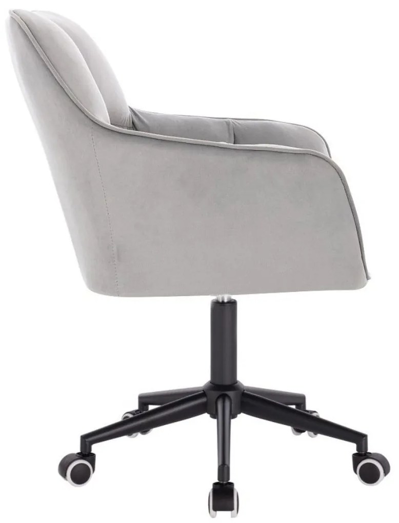 LuxuryForm DESIGN Kreslo AMALFI VELUR na čiernej podstave s kolieskami - svetlosivé