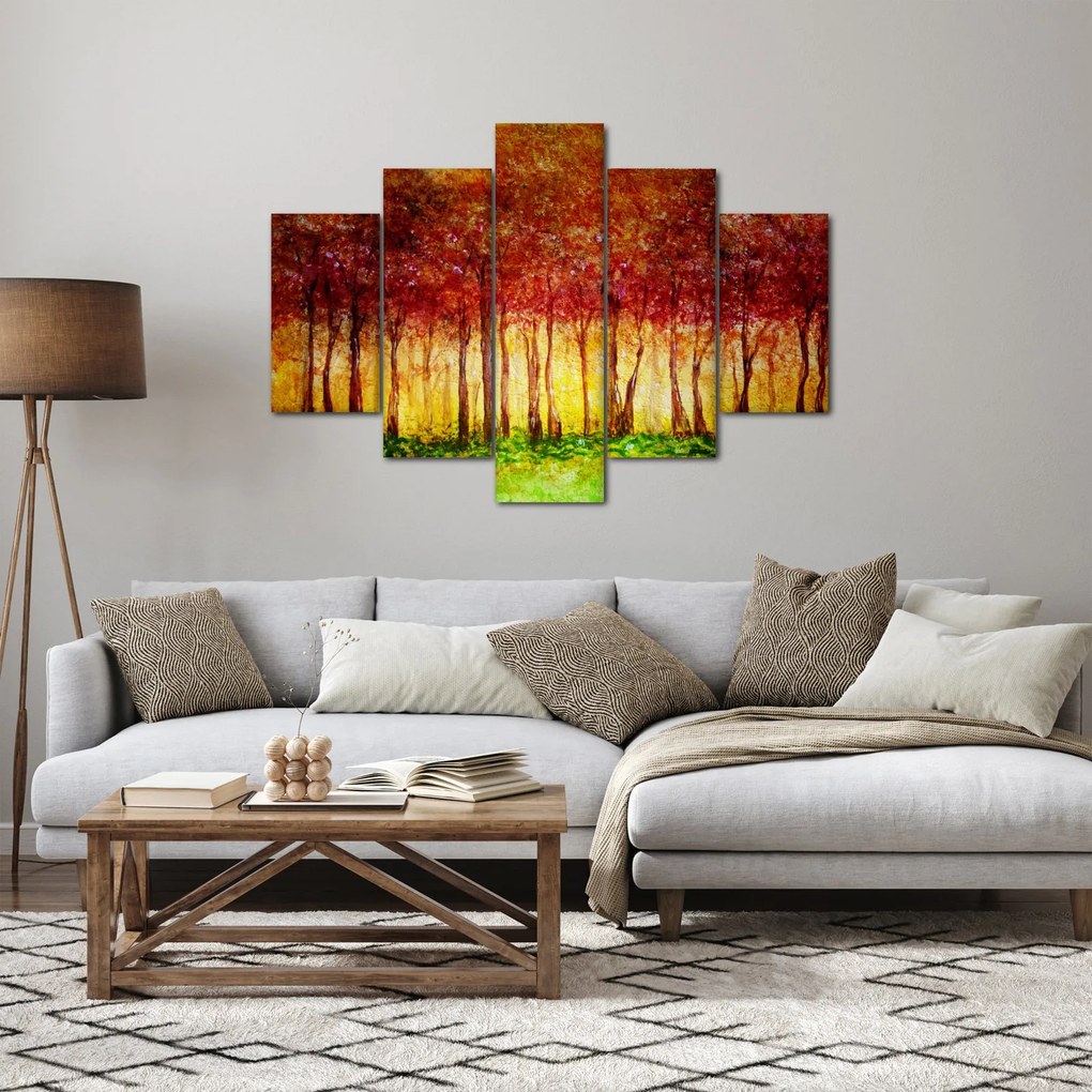 Obraz - Maľba listnatého lesa (150x105 cm)