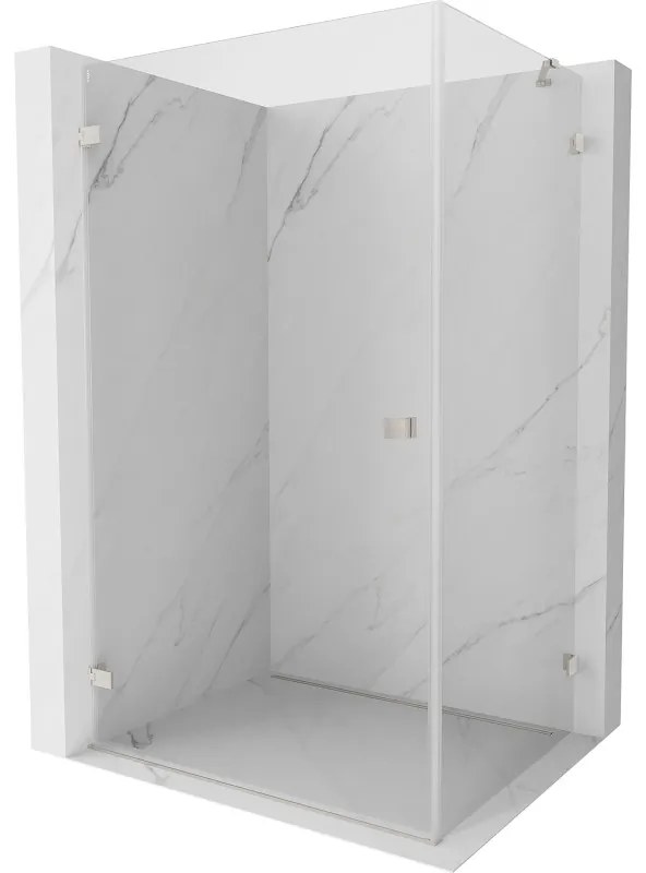 Mexen Lunar-B, výklopný sprchový kút ľavý 90 x 70 cm, 8mm číre sklo, oceľový profil, 832-090-070-97-00-L