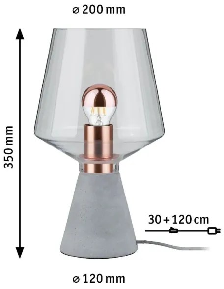 Paulmann 79665 - 1xE27/20W Stolná lampa NEORDIC YORIK 230V