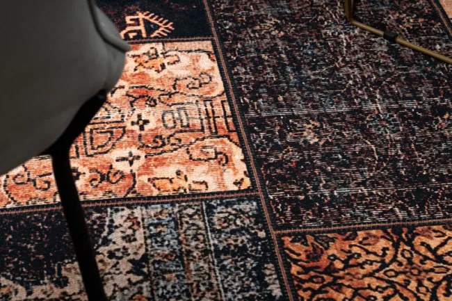 Koberec ANTIKA Ancient Chocolate patchwork hnedý / terakota
