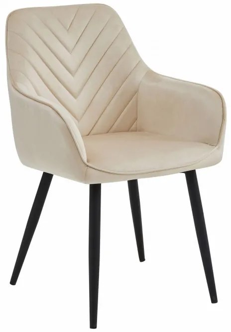 Jedálenská stolička NANA zamatová, béžová (čierne nohy)