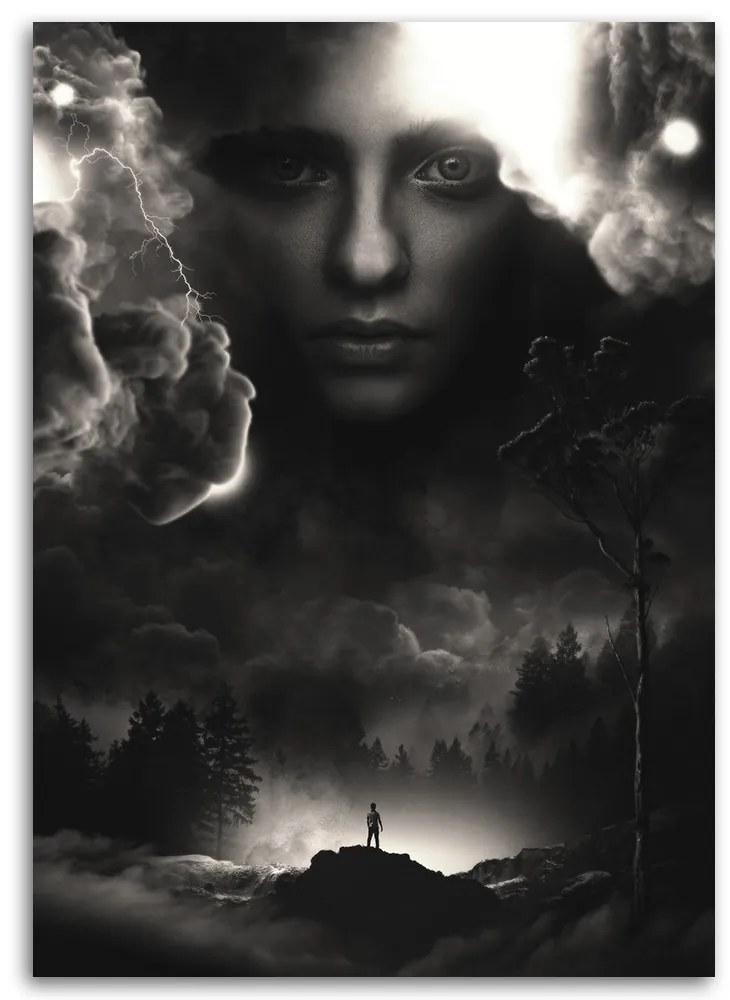 Gario Obraz na plátne Tvár ženy na oblohe - Barrett Biggers Rozmery: 40 x 60 cm