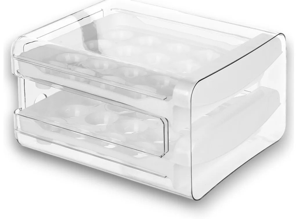 VILDE Box na vajíčka, organizér na vajcia do chladničky, 2 poschodia, na 40 vajec