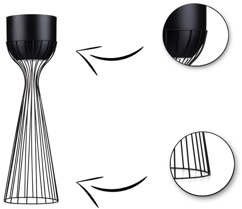 Kvetináč na stojane LOFT V 56 cm čierny