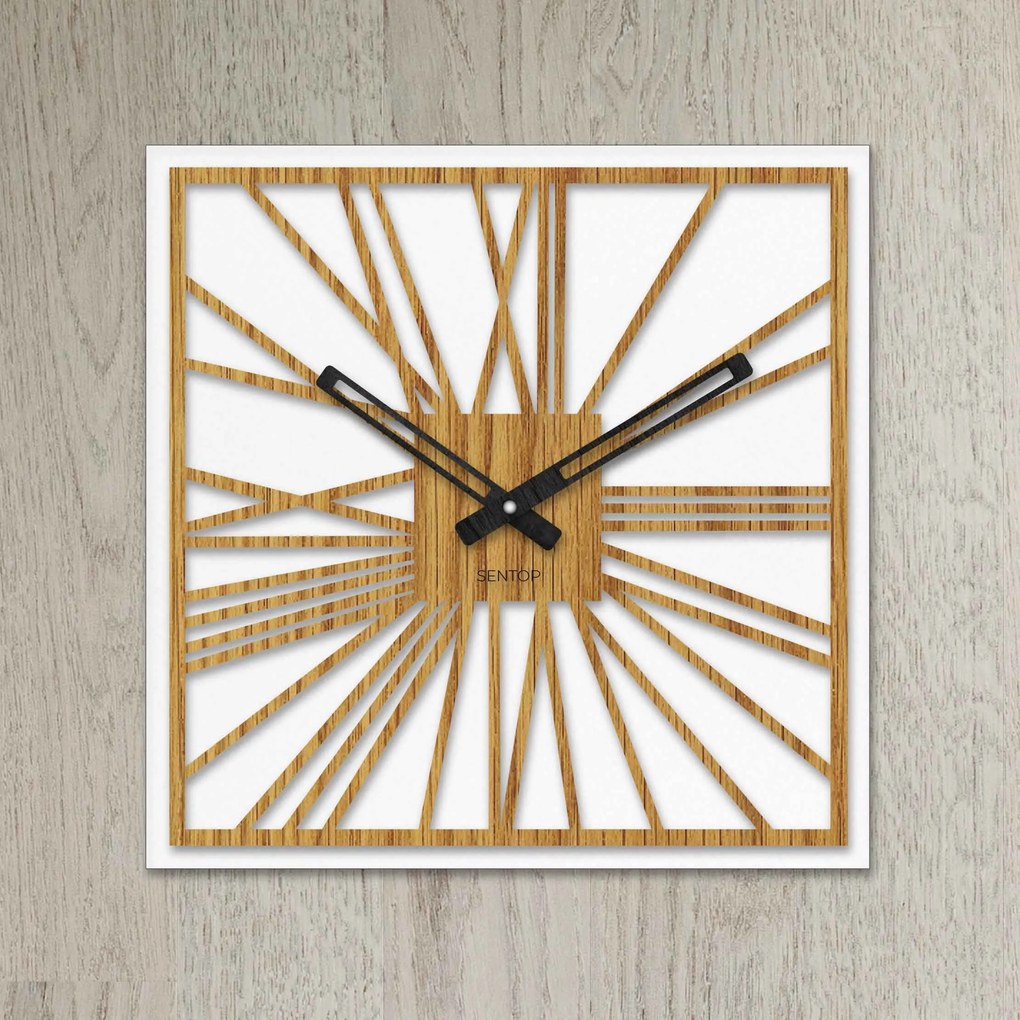 Drevené hodiny na stenu - Sentop | HDFK031 | dub: Svetlé HDF - Dub HDF - Dub 30 cm 4240-71583 HDFK031-dub