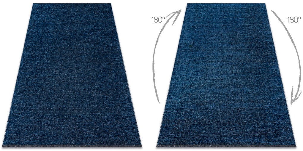 Koberec FLORENCE 24021 Jednfarebný, glamour, plocho tkaný, modrý