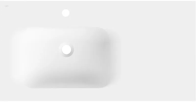 Mexen Vela, umývadlo na zapustenie 91 x 46,5 cm, ľavé, biela matná, 25239001L