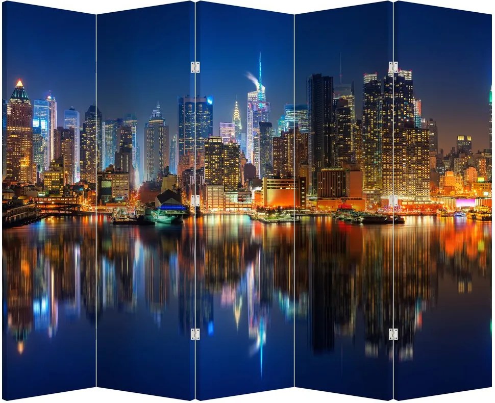 Paraván - Manhattan v noci (210x170 cm)