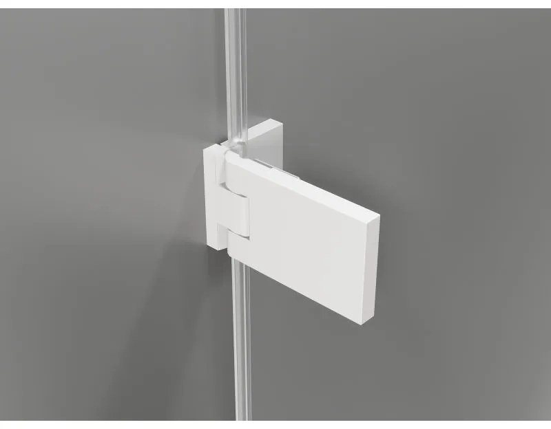 Mexen, Mexen Lunar-F skladacie ľavé sprchové dvere 65 cm, transparentné, biele - 836-065-000-20-00-L