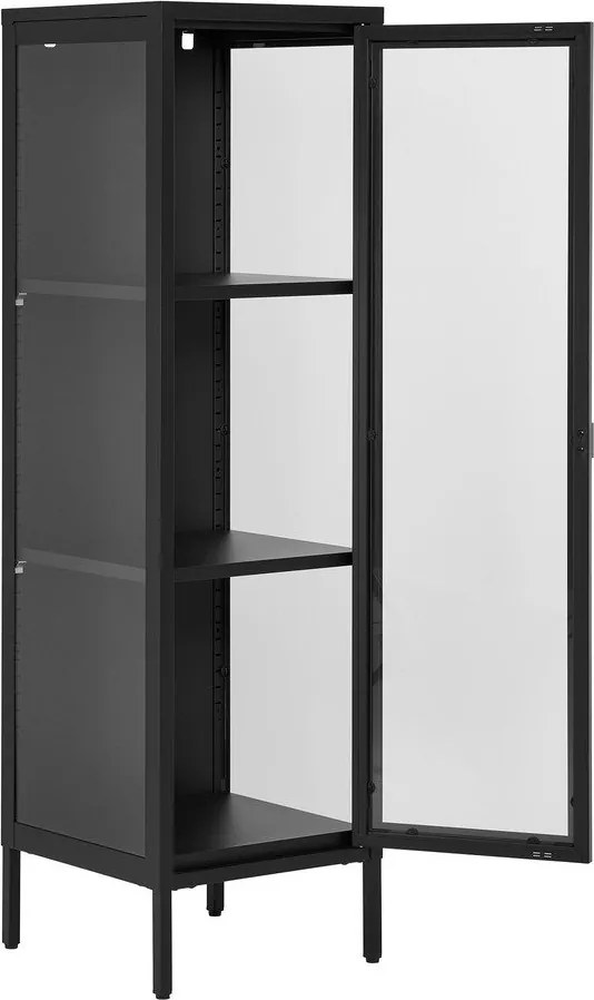 Čierna kovová vitrína 40x140 cm Brisbane – House Nordic