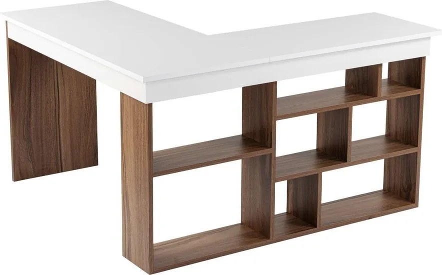 Pracovný stôl v dekore orecha 120x130 cm Vesper – Kalune Design