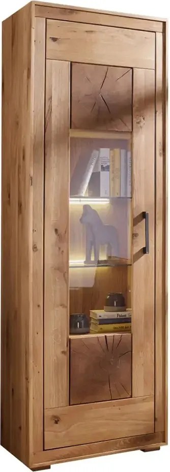 Dubová vitrína s otváraním vľavo, 62x40x201 cm