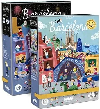 Obojstranné puzzle deň a noc v Barcelone Londji