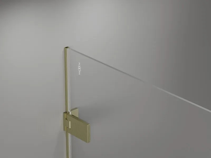 Mexen Lunar-F Duo, skladací sprchový kút 95 x 70 cm, 6mm číre sklo, zlatý matný profil, 836-095L-070P-55-00