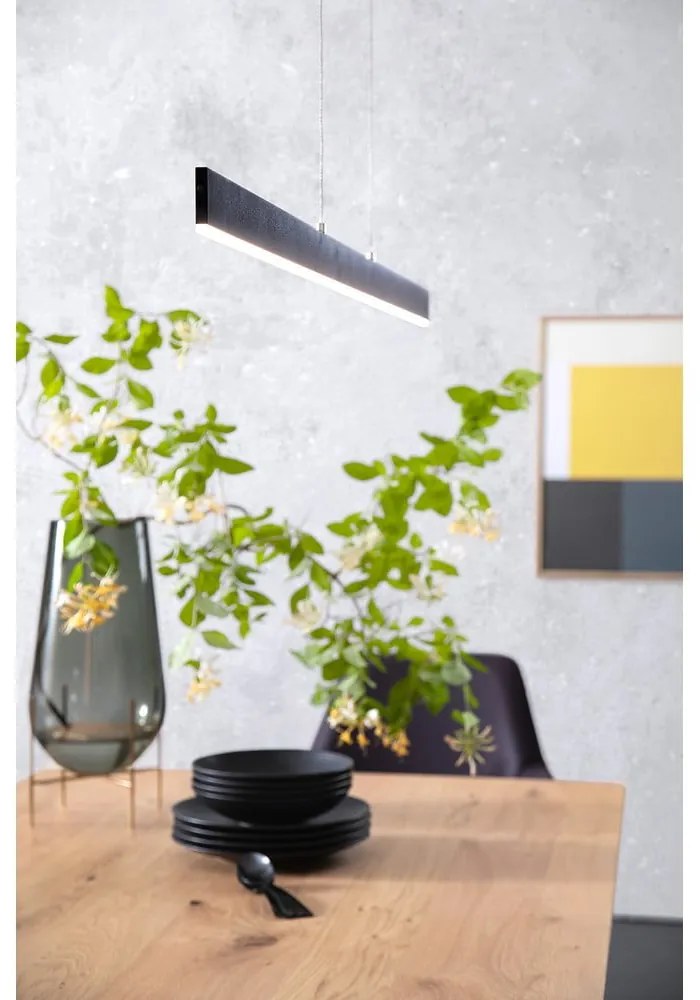 Čierne LED stmievateľné závesné svietidlo Straight – Fischer &amp; Honsel
